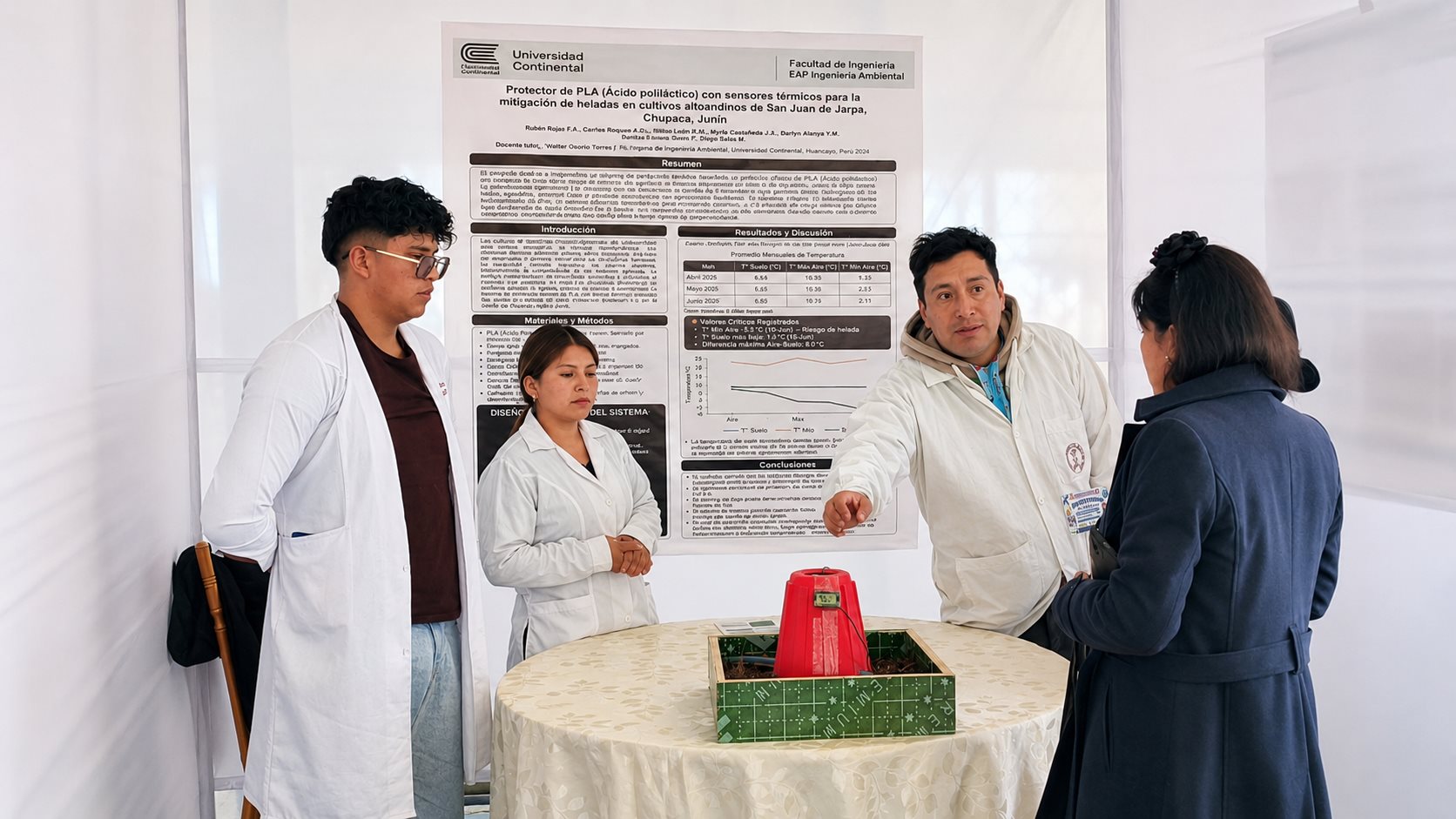 Jurado evaluando proyecto de investigacion de la Universidad Continental